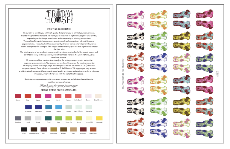 Playhouse Micro Mini Foil Sticker Sheet - Dog Buddies Design For Crafts & Collecting